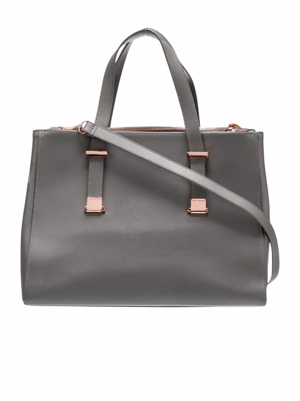Ted Baker Alexiis Adjustable Gray Leather Tote Bag